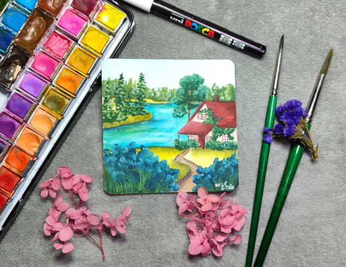 Aquarell landschaftsgemälde - aquarell,