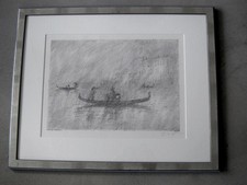 Carnevale Veneziano, signiertes Bild von Paul Flora, 1980, Offset