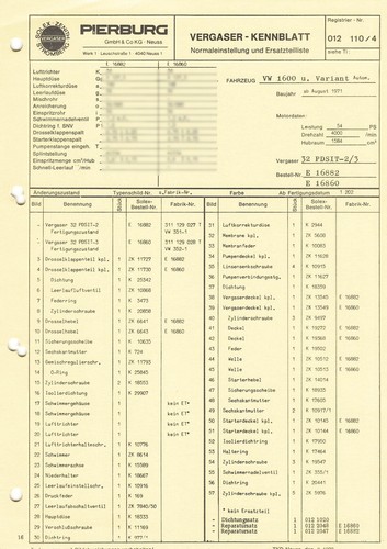 Datenblatt ersatzteile solex - /,