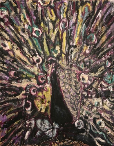 Original ölgemälde pfau - original,