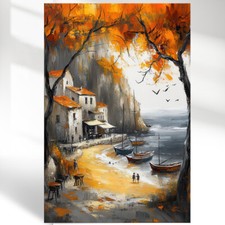 Leinwand Bild Strand Meer Boot