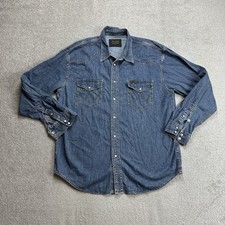 WRANGLER Hemd Shirt Jeanshemd 2XL Vintage Jeans Western Denim Cowboy 26518 Blau