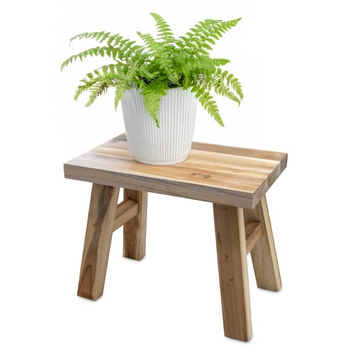 Teak blumen bank - blumen, rechteckig