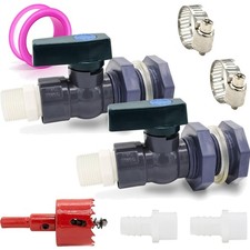 2x PVC Regentonne Zapfhahn Set