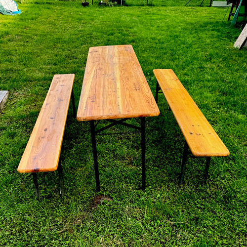 Biertischgarnitur holz metall - biertischgarnitur, holz/metall