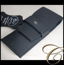 Stiftetui Echtleder in Schwarz für 3 Schreibgeräte - Füller Etui