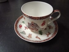 Schöne Weihnachtstasse-Jumbobecher + Unterteller-Weihnachten -Fine Bone China