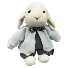 Sterntaler Schaf Lamm Spieluhr Plüsch Stofftier 25cm Creme Weiß Blau Vintage Alt