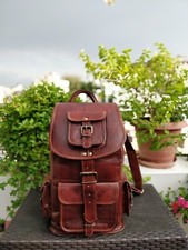 Ledertasche Echt Rucksack Reise Herren Neu und Damen Braun Backpack 20 Zoll
