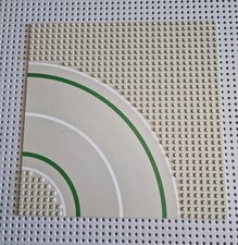 LEGO Straßenplatte Kurve alt hellgrau mit Radweg Gray Road 32x32 2359pb01 R4