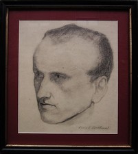 Heinz Friedrich Kirchner 1926-2000, Männl. Portrait, Bleistiftzeichnung, um 1950