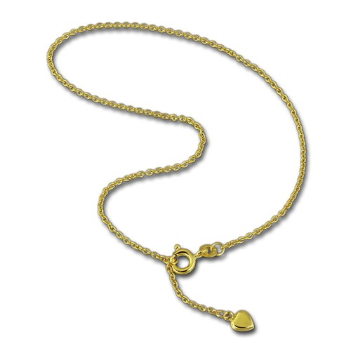 Golddream herz fußkette damen - herz,