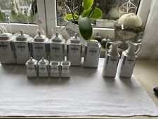 Alte Gewürzdosen &  Menage Jugendstil Vorratsdosen Porzellan 12 Gefässe