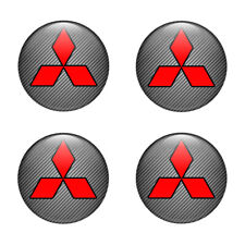 MITSUBISHI Emblem Silicone Aufkleber 4st. - Logo Felgendeckel Radkappen