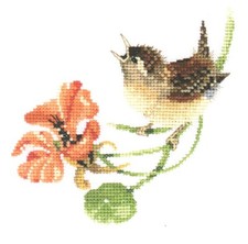 Stickvorlage Kreuzstich Vogel.