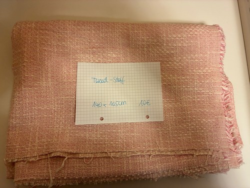 Stoff zuschnitt tweed - tweed, rosa