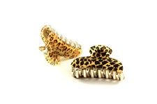Haarklammer Haarspange Haarkrebs Zwicker Leopard Acryl Haarschmuck A531