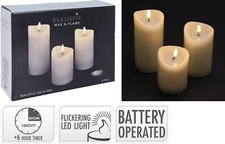 Led kerzenset 3er echtwachs - led,