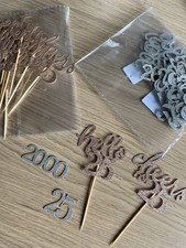 Dekoration: Streudeko und Muffin-Stecker * 25. Geburtstag *