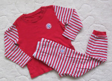 Kinder Schlafanzug vom FC Bayern München - 2-tlg.  - Gr. 110 / 116 - Rot