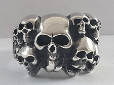 Skull Totenkopf Silber s925 Ring, Harley Rider, Motorrad, Evil, Schädel, Herren