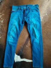 Diesel Jeans Tepphar Gr 36 / 32 Stretch hellblau Used Look Slim Carrot TOP