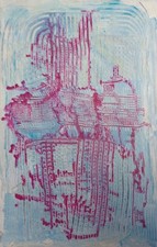 Computer.Bild vom HADASSA-Kunstatelier.Interessante Darstellung in 2 Farben.