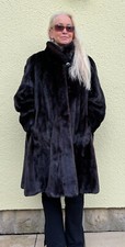 Traumhafter schwarz-brauner Blackglama Nerz-Kurzmantel