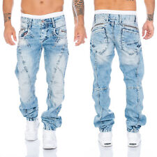 Cipo & Baxx Herren Regular Fit Jeans Hose Dicke Nähte Mens Pants 894A Blau 