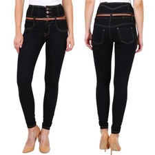 Damen High Waist Röhrenjeans