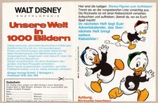 "Disney-Figuren zum Aufkleben" Beilage aus MICKY MAUS Heft 47-1972,  Zustand 1