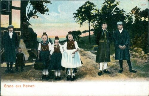 Ansichtskarte gruß aus hessen - ansichtskarte,