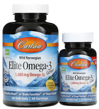 Carlson Elite Omega-3 Gems Fish Oil Wild Norwegian Lemon, 1600 mg, 90+30 Sg.