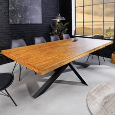 Massivholz Esstisch GALAXIE AUSWAHL - vintage braun - Pinie recycelt Industrial