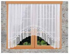 Blumenfenster-Store Melly weiß Perlenschnurkante aus Echter Plauener Spitze