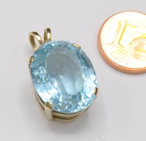 Anhänger massiv blau - anhänger, topas