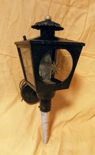 Alte Kutscherlampe, elektrisch- intakt- geschliffenes Glas + Metall, Ca. 44 Cm