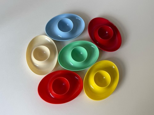 Vintage eierbecher kunstoff - 6x,