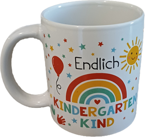 Endlich kindergartenkind tasse - endlich,