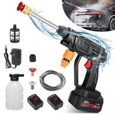 Elektro Hochdruckreiniger 60bar Flächenreiniger Dampfstrahler Tragbarer +2 Akkus