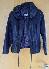 Damenlederjacke, dunkelblau