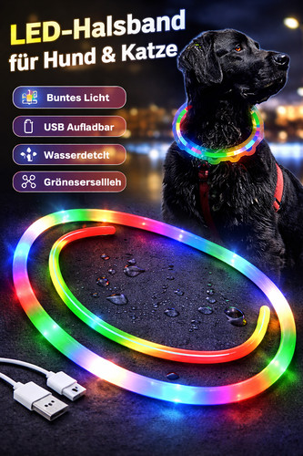 Led leuchthalsband für hund - für,