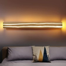 ZMH Wandleuchte innen LED 16W 100CM Holzlicht  warmweiß