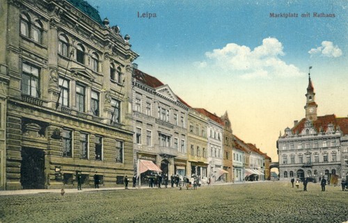 Ansichtskarte leipa marktplatz - leipa,