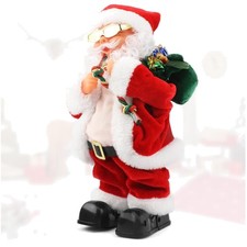 Weihnachtsmann Spielzeug, singend, tanzend, LED, interaktiv, Plüsch Weihnachten
