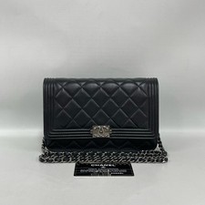 Chanel Le Boy WOC Black Silver