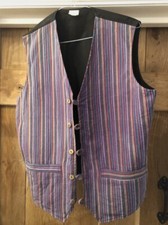 Gestreifte Baumwollweste 70er Style Hippie Festival Boho Gr. M Ethno Nepalesisch