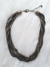 H&M Kette kurz gold Goldkette Altgold Modeschmuck Statementkette mehrreihig NEU