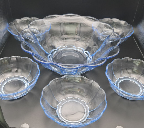 Pressglas set blau - pressglas,