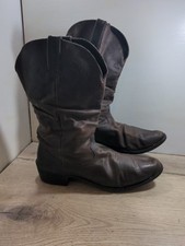 Durango Cowboystiefel weiches Leder braun Größe 7,5 UK teilt in den Sohlen getragen